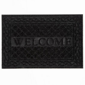 Romiley Welcome Rubber Crumb Scrapper 40x60cm Black Doormat