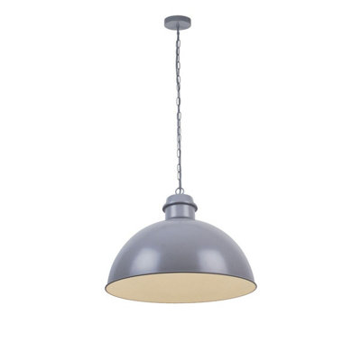 Romola 1 Light Domed Pendant Grey Ceiling Light