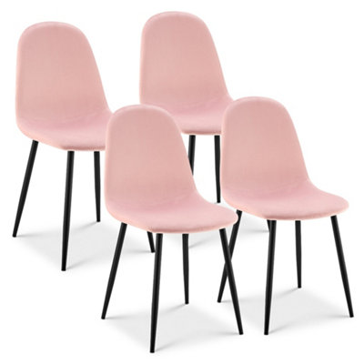 Ron Velvet Dining Chair - Pink