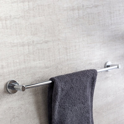 Ronda Bathroom Wall Mounted Chrome Towel Rail - 3