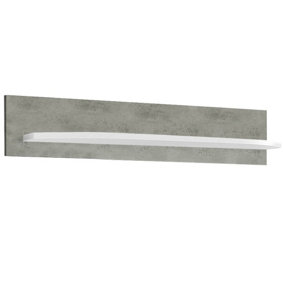 Rondo 70 Contemporary Wall Shelf White and Concrete Grey (W)1300mm (H)220mm (D)195mm
