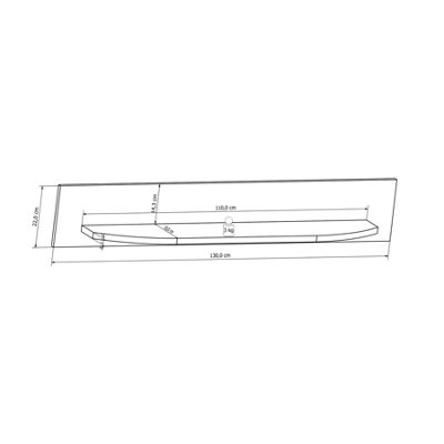 Rondo 70 Contemporary Wall Shelf White and Concrete Grey (W)1300mm (H)220mm (D)195mm