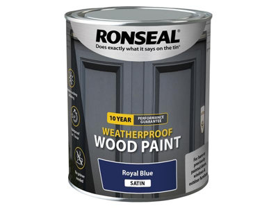 Ronseal 10 Year Weatherproof Wood Paint Satin 750ml Royal Blue