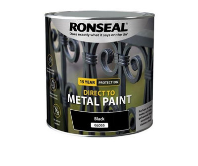 Ronseal 15 Year Direct To Metal Paint - Gloss - Black - 2.5 Litre