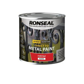 Ronseal 15 Year Direct To Metal Paint - Gloss - Chilli Red - 250ml