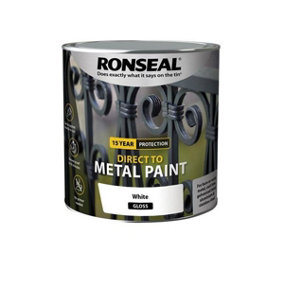 Ronseal 15 Year Direct To Metal Paint - Gloss - White - 2.5 Litre