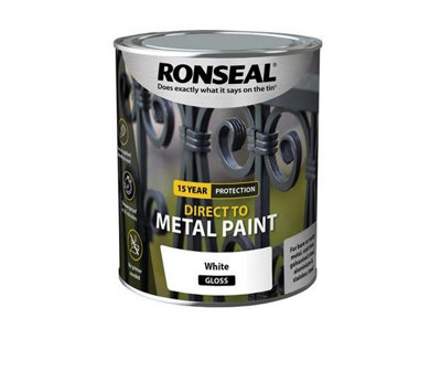 Ronseal 15 Year Direct To Metal Paint - Gloss - White - 750ml
