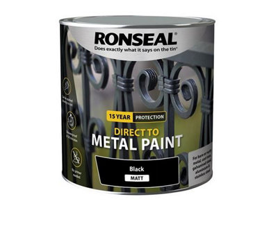 Ronseal 15 Year Direct To Metal Paint - Matt - Black - 2.5 Litre
