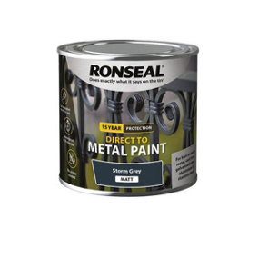 Ronseal 15 Year Direct To Metal Paint - Matt - Storm Grey - 250ml