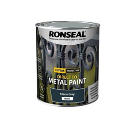 Ronseal 15 Year Direct To Metal Paint - Matt - Storm Grey - 750ml