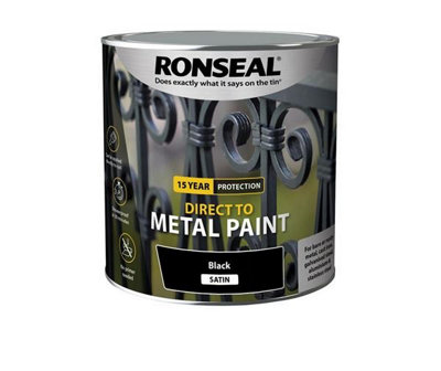Ronseal 15 Year Direct To Metal Paint - Satin - Black - 2.5 Litre