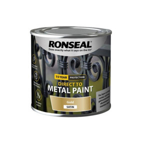 Ronseal 15 Year Direct To Metal Paint - Satin - Gold - 250ml