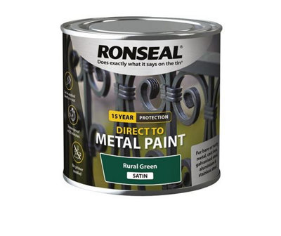 Ronseal 15 Year Direct To Metal Paint - Satin - Rural Green - 250ml