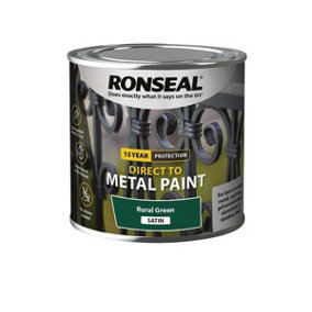 Ronseal 15 Year Direct To Metal Paint - Satin - Rural Green - 250ml