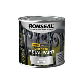 Ronseal 15 Year Direct To Metal Paint - Satin - Silver - 250ml