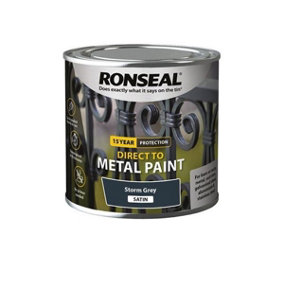 Ronseal 15 Year Direct To Metal Paint - Satin - Storm Grey - 250ml