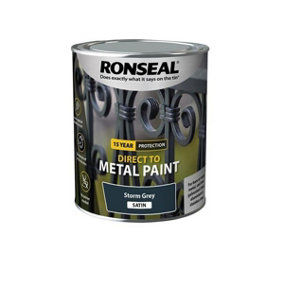 Ronseal 15 Year Direct To Metal Paint - Satin - Storm Grey - 750ml