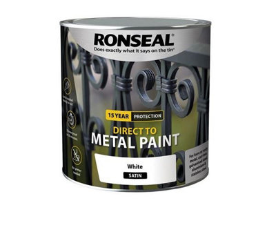 Ronseal 15 Year Direct To Metal Paint - Satin - White - 2.5 Litre