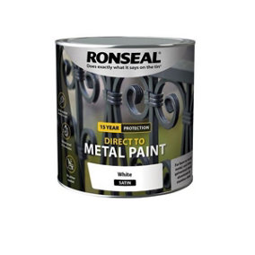 Ronseal 15 Year Direct To Metal Paint - Satin - White - 2.5 Litre