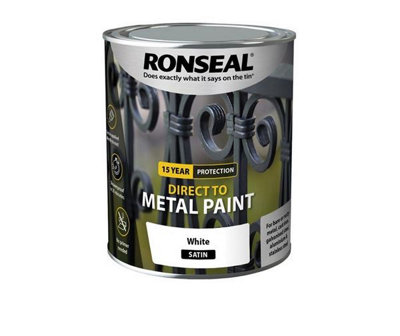 Ronseal 15 Year Direct To Metal Paint - Satin - White - 750ml