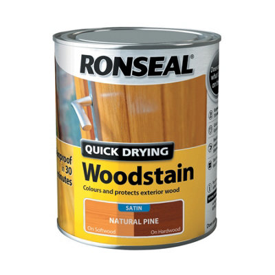 Ronseal 34572 Quick Drying Woodstain Satin Natural Pine 750ml RSLQDWSNP750