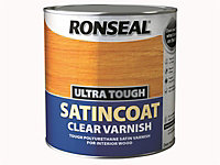Ronseal 34761 Ultra Tough Internal Clear Satincoat Varnish 2.5 litre RSLUTVSC25L