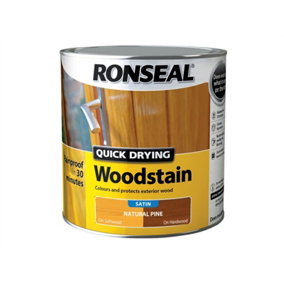 Ronseal 34971 Quick Drying Woodstain Satin Natural Pine 2.5 litre RSLQDWSNP25L