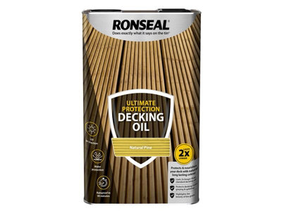 Ronseal 37300 Ultimate Protection Decking Oil Natural Pine 5 litre RSLUDONP5L