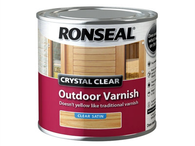 Ronseal 37364 Crystal Clear Outdoor Varnish Satin 250ml RSLCCODVS250