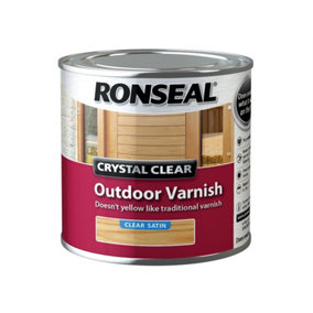 Ronseal 37364 Crystal Clear Outdoor Varnish Satin 250ml RSLCCODVS250