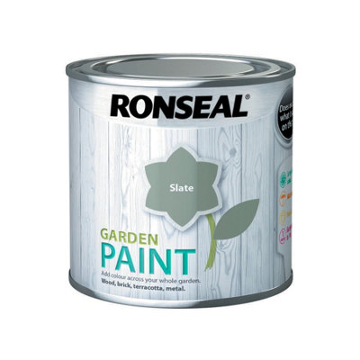 Ronseal 37384 Garden Paint Slate 250ml Exterior Outdoor Wood Shed Metal Brick