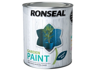 Ronseal 37413 Garden Paint Midnight Blue 750ml Exterior Outdoor Wood Shed Metal Brick