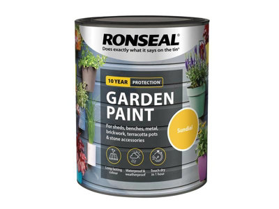 Ronseal 37414 Garden Paint Sundial 750ml Exterior Outdoor Wood Shed Metal Brick