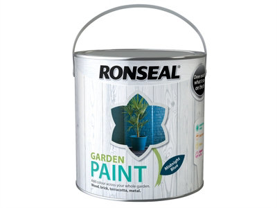 Ronseal 37434 Garden Paint Midnight Blue 2.5L Exterior Outdoor Wood Shed Metal