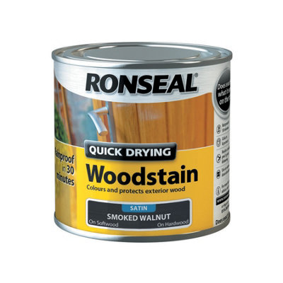 Ronseal 37461.00 Quick Drying Woodstain Satin Smoked Walnut 250ml RSLQDWSSW250