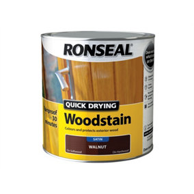 Ronseal 37463 Quick Drying Woodstain Satin Smoked Walnut 2.5 litre RSLQDWSSW25L