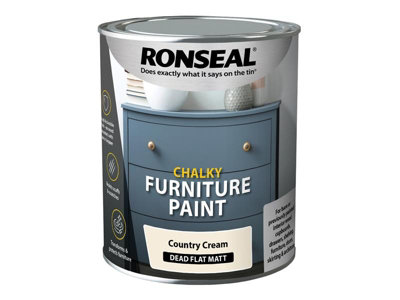 Ronseal 37483 Chalky Furniture Paint Country Cream 750ml RSLCFPCC750