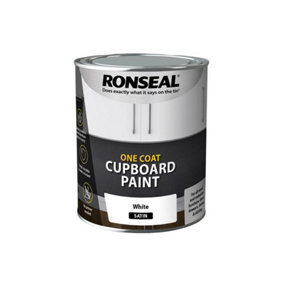 Ronseal 37489 One Coat Cupboard Paint White Satin 750ml RSLOCCWS750