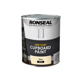Ronseal 37491 One Coat Cupboard Paint Ivory Satin 750ml RSLOCCIS750