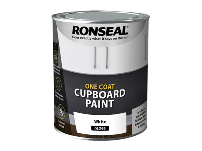 Ronseal one coat cupboard melamine discount & mdf paint white gloss 750ml