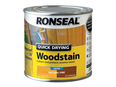 Ronseal 37535 Quick Drying Woodstain Satin Natural Pine 250ml RSLQDWSNP250