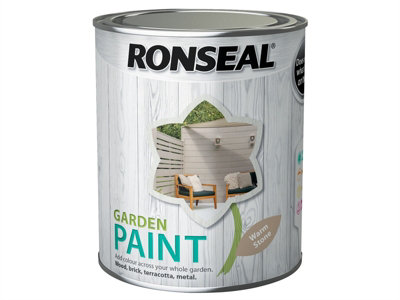 Ronseal 37603 Garden Paint Warm Stone 750ml Exterior Outdoor Wood Shed Metal