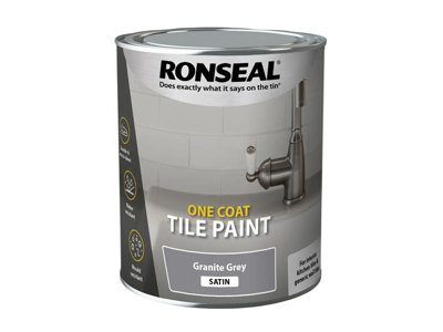 Ronseal 37685 One Coat Tile Paint Granite Grey Satin 750ml RSLOCTPGS750