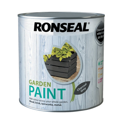 Ronseal 38509 Garden Paint Charcoal Grey 2.5L Exterior Outdoor Wood Shed Metal