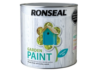 Ronseal 38514 Garden Paint Summer Sky 2.5L Exterior Outdoor Wood Shed Metal Brick