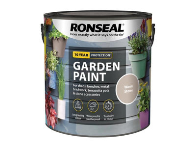 Ronseal 38515 Garden Paint Warm Stone 2.5L Exterior Outdoor Wood Shed Metal Brick