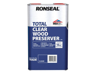 Ronseal 38589 Trade Total Wood Preserver Clear 5 litre RSLTTWPCL5L