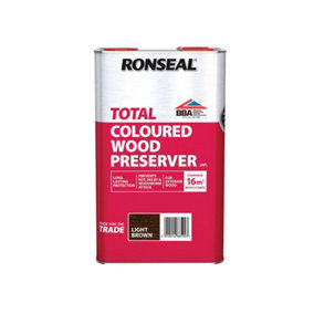 Ronseal 38592 Trade Total Wood Preserver Light Brown 5 litre RSLTTWPLB5L