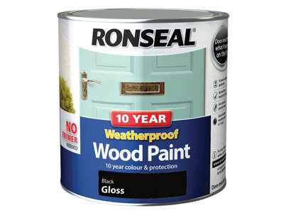 Ronseal 38781 10 Year Weatherproof Wood Paint Black Gloss 2.5 litre  RSL38781