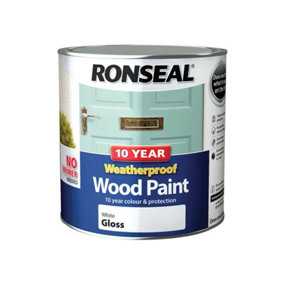 Ronseal 38782 10 Year Weatherproof Wood Paint White Gloss 2.5 litre RSL38782
